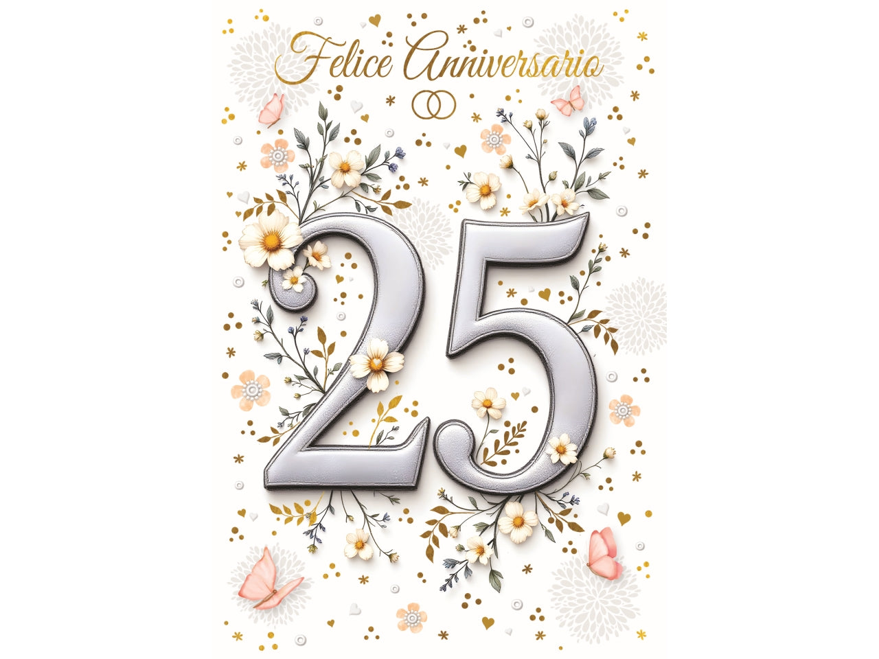 Biglietto felice anniversario 25Â°