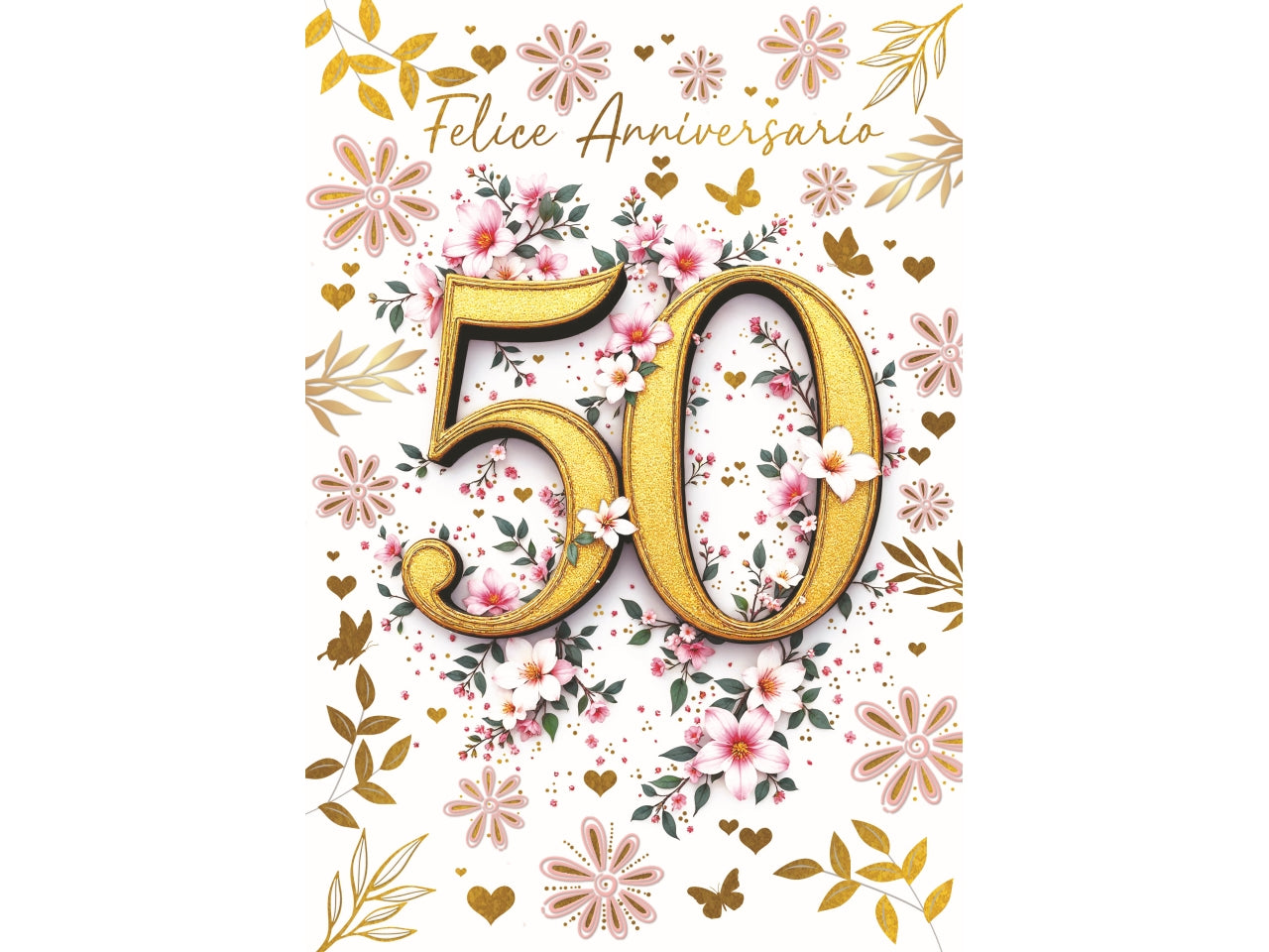 Biglietto felice anniversario 50Â°