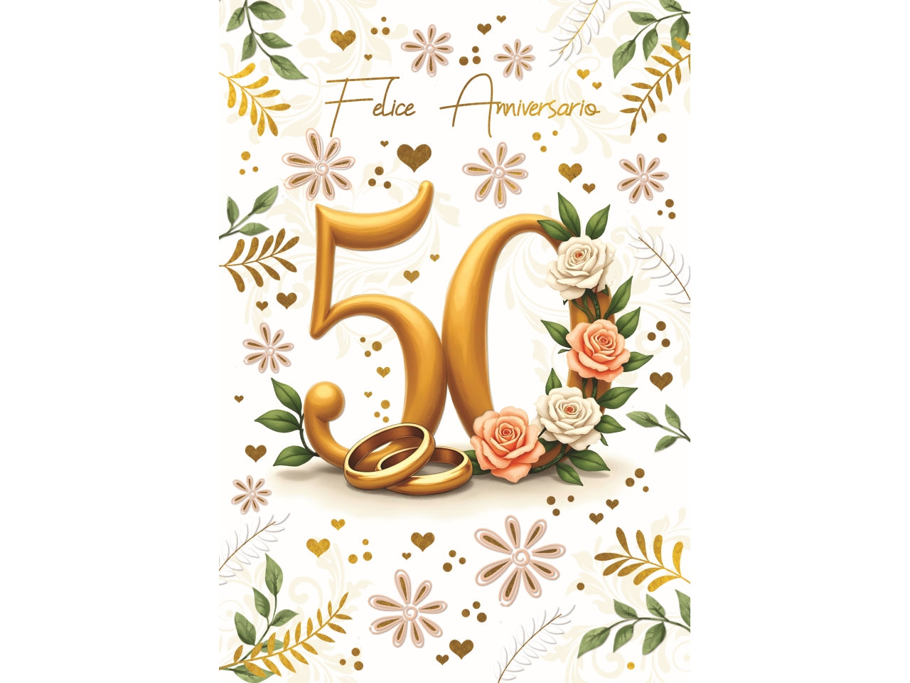 Biglietto felice anniversario 50Â°