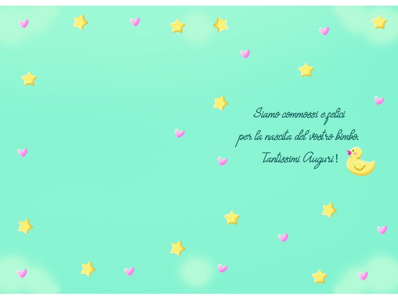 Biglietto lieto evento benvenuto