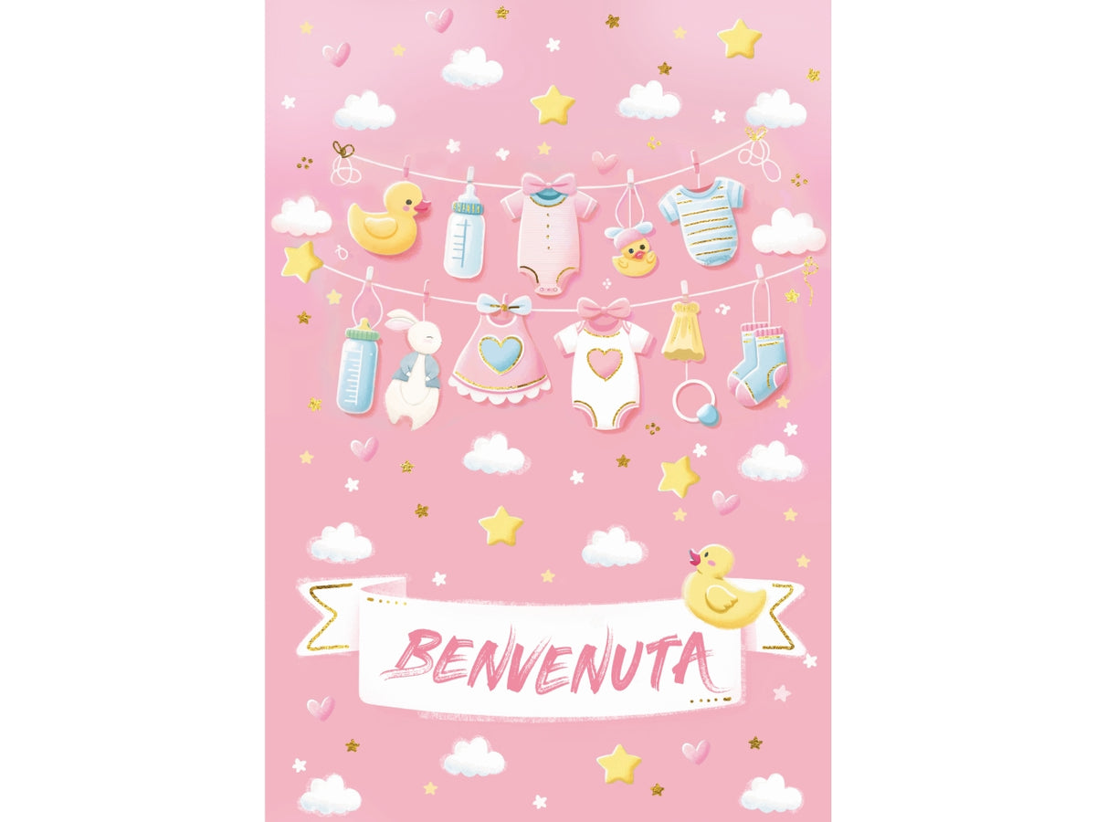 Biglietto lieto evento benvenuta