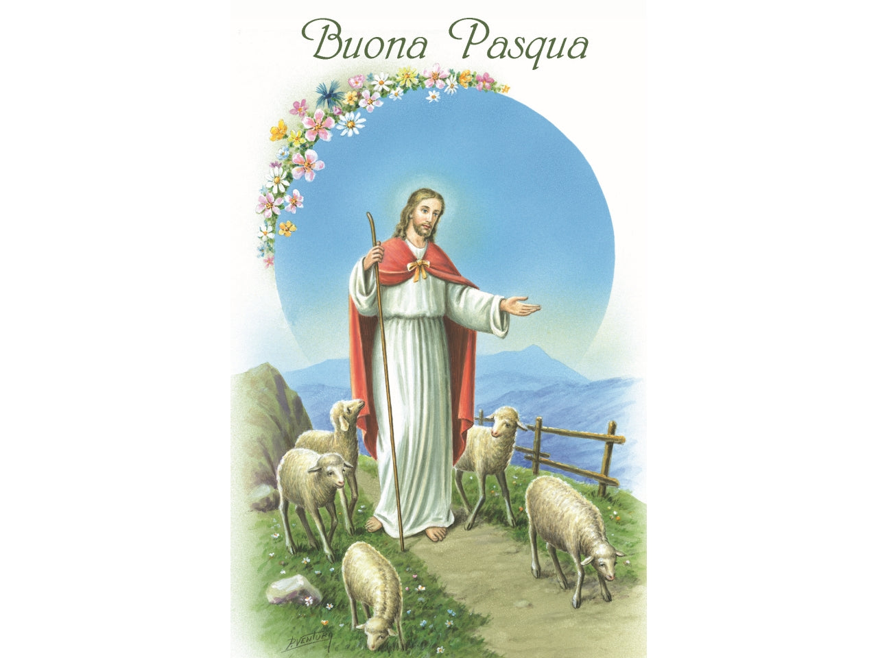 Biglietto mini buona Pasqua sacra