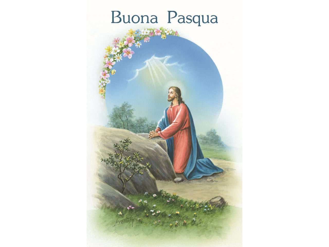 Biglietto mini buona Pasqua sacra