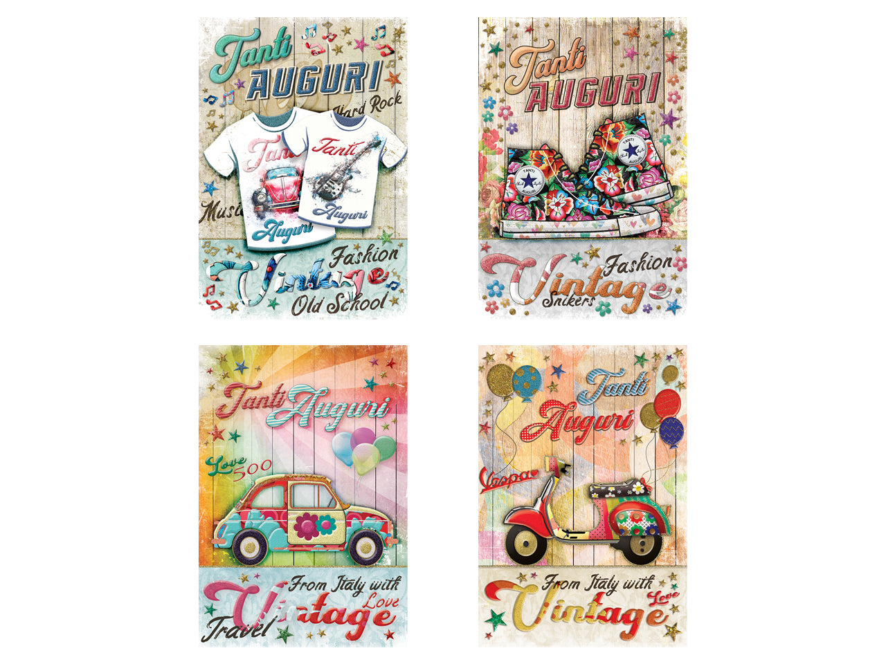 Biglietto mini auguri vintage