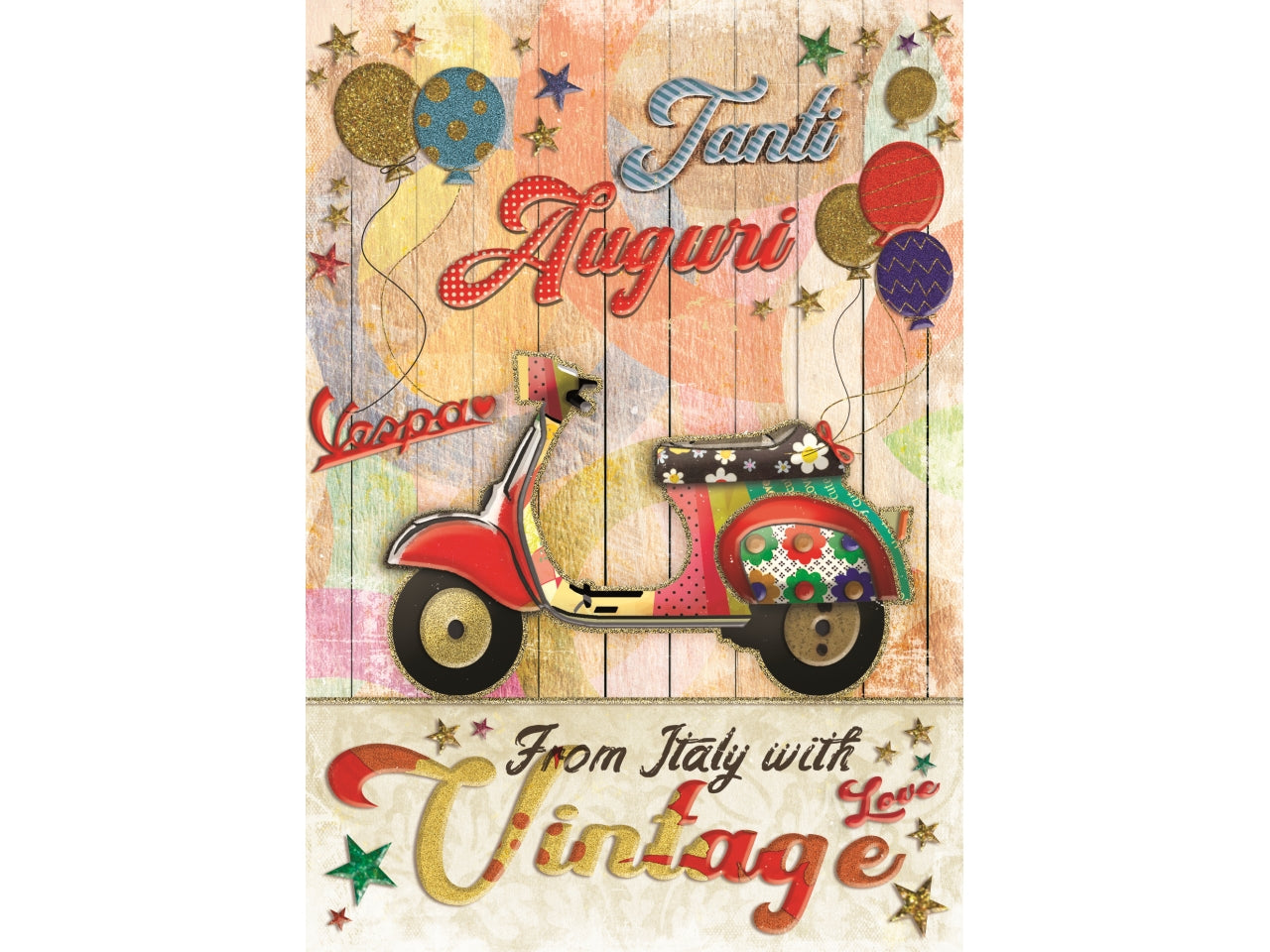 Biglietto mini auguri vintage