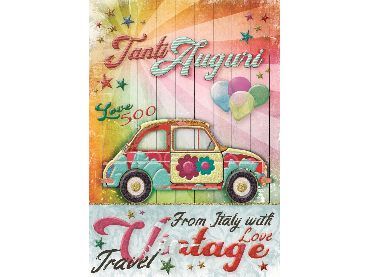 Biglietto mini auguri vintage