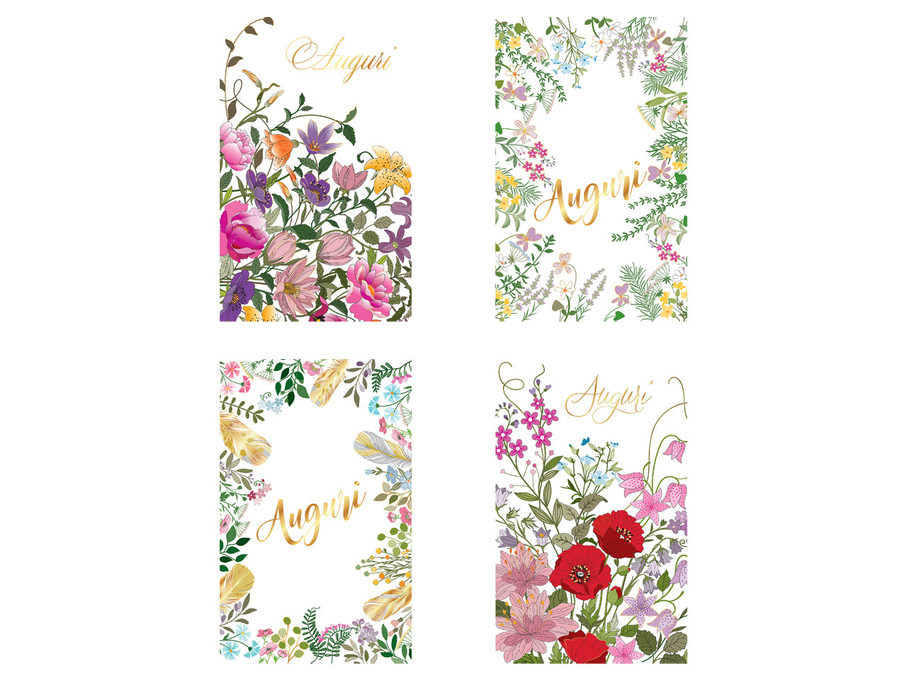 Biglietto mini tanti auguri fiori