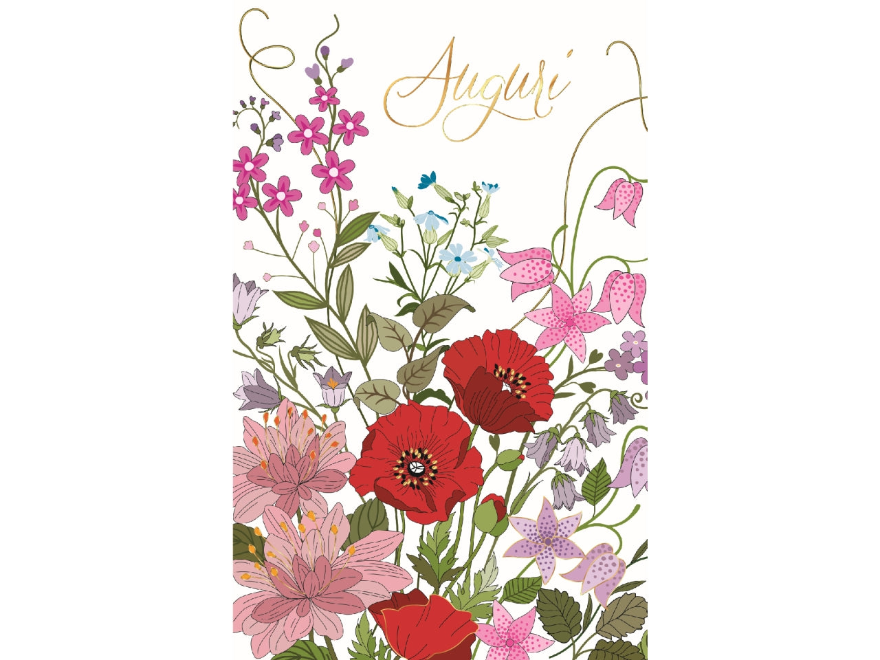 Biglietto mini tanti auguri fiori