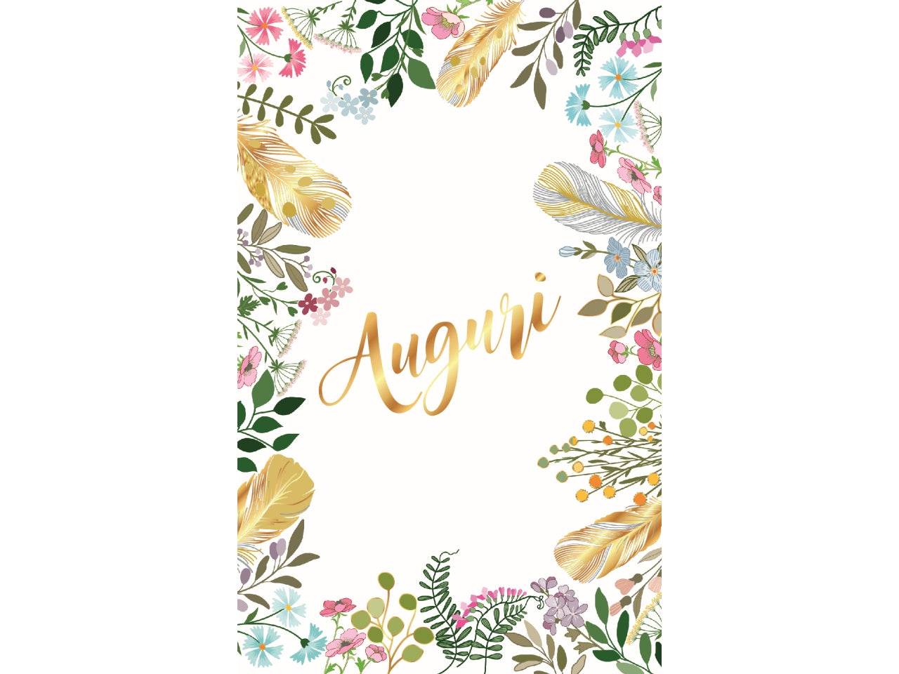 Biglietto mini tanti auguri fiori