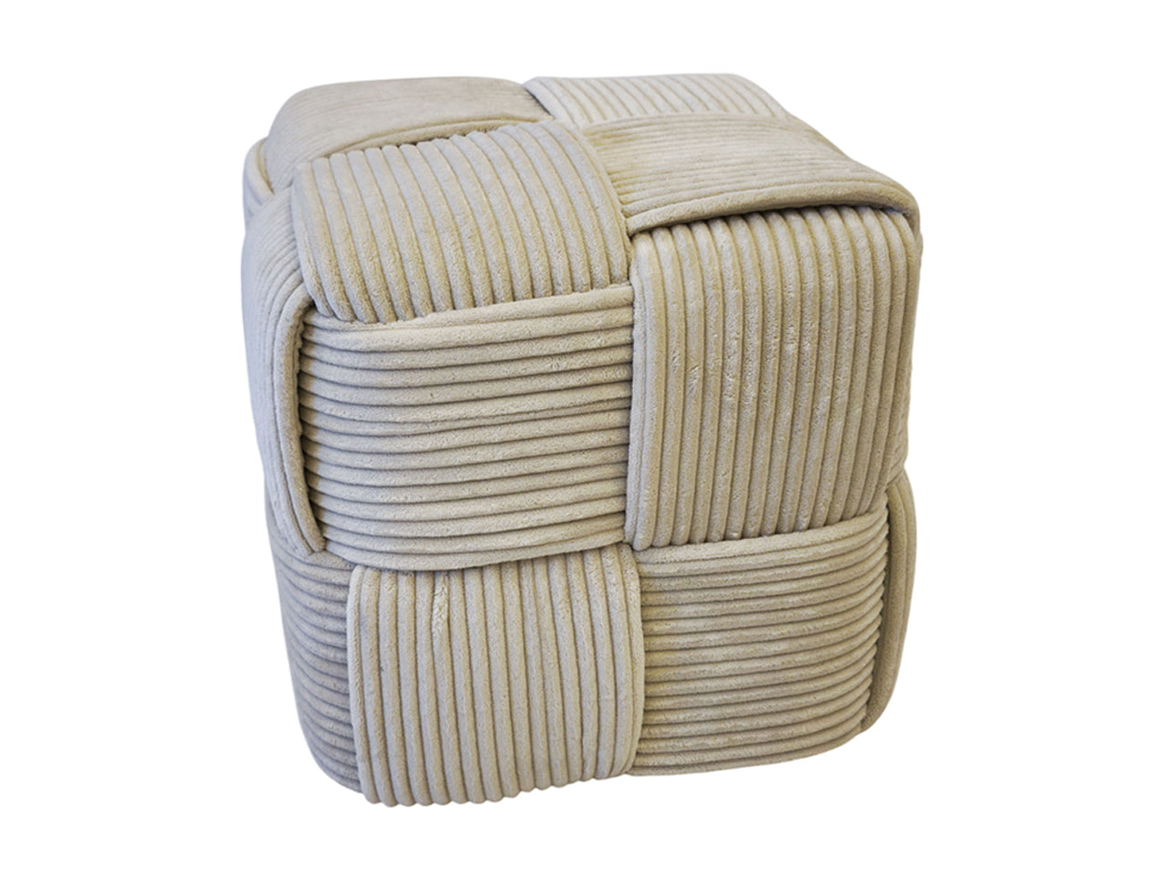 Pouf cubo in tessuto 40x40cm beige