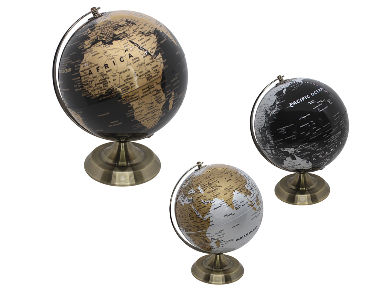 Mappamondo 20cm con struttura in metallo, colori assortiti