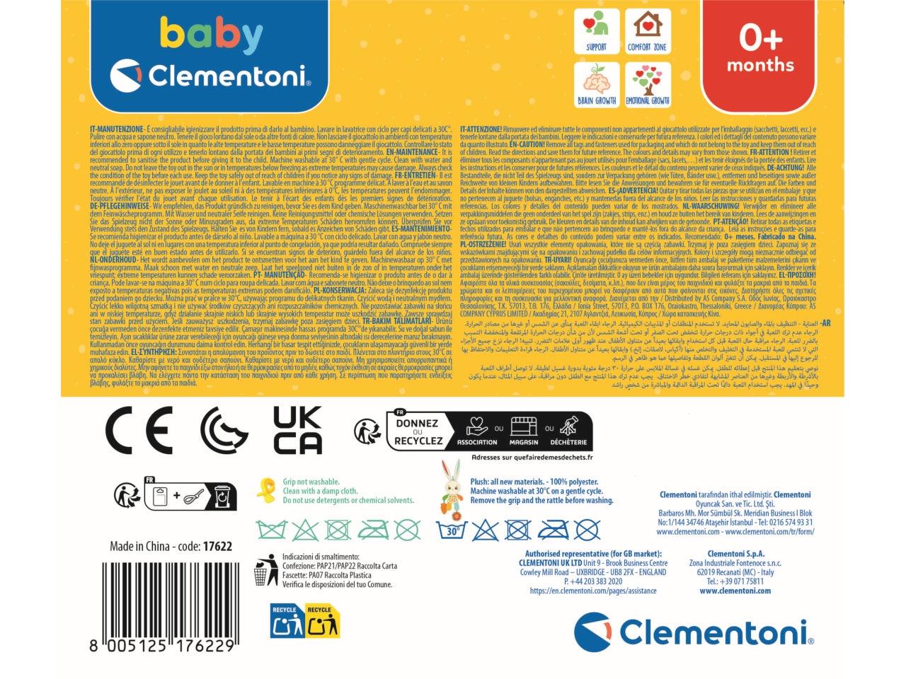 Baby Clementoni On The Go Plush Bunny