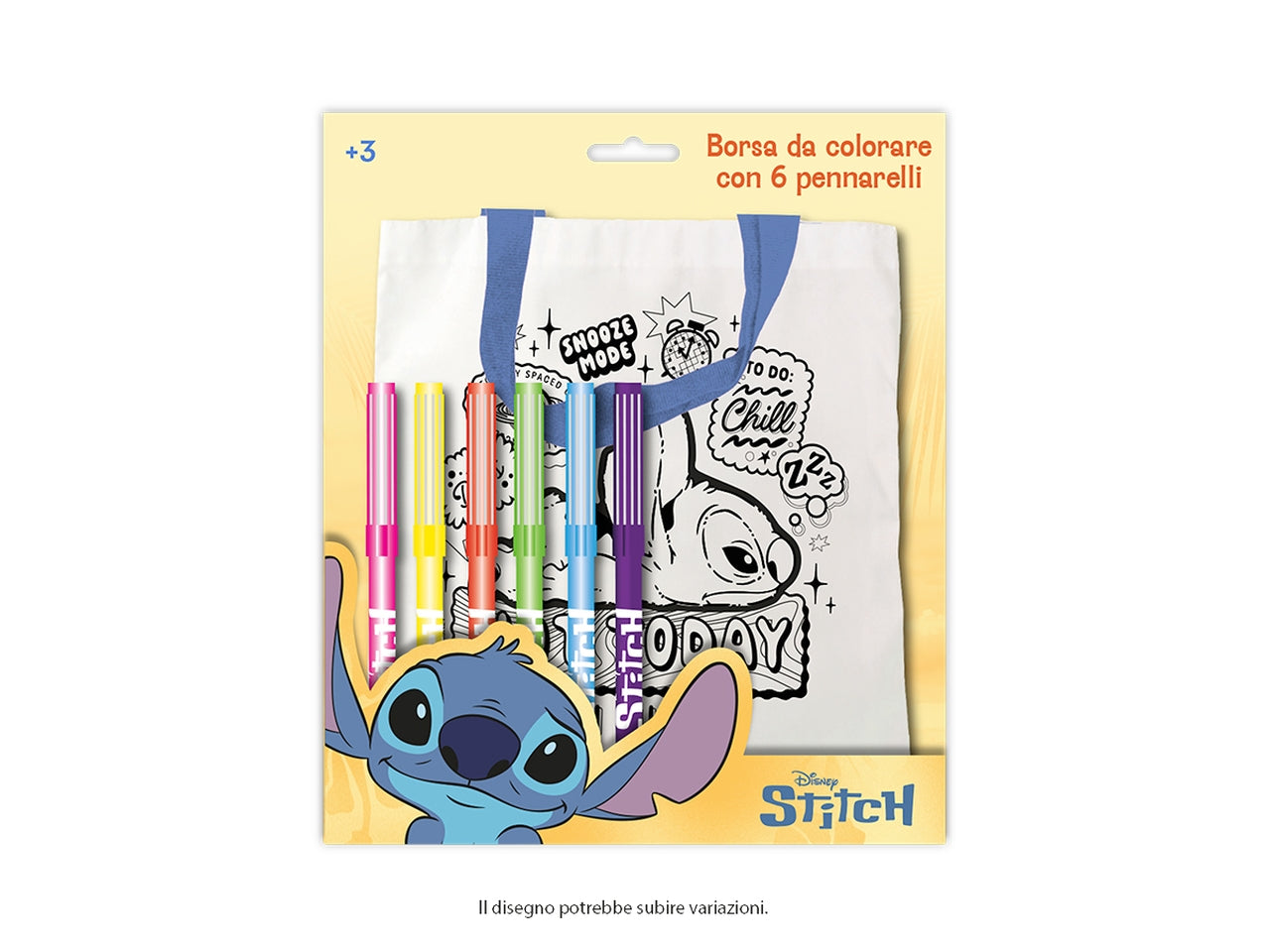 Stitch Borsetta da colorare con 6 pennarelli