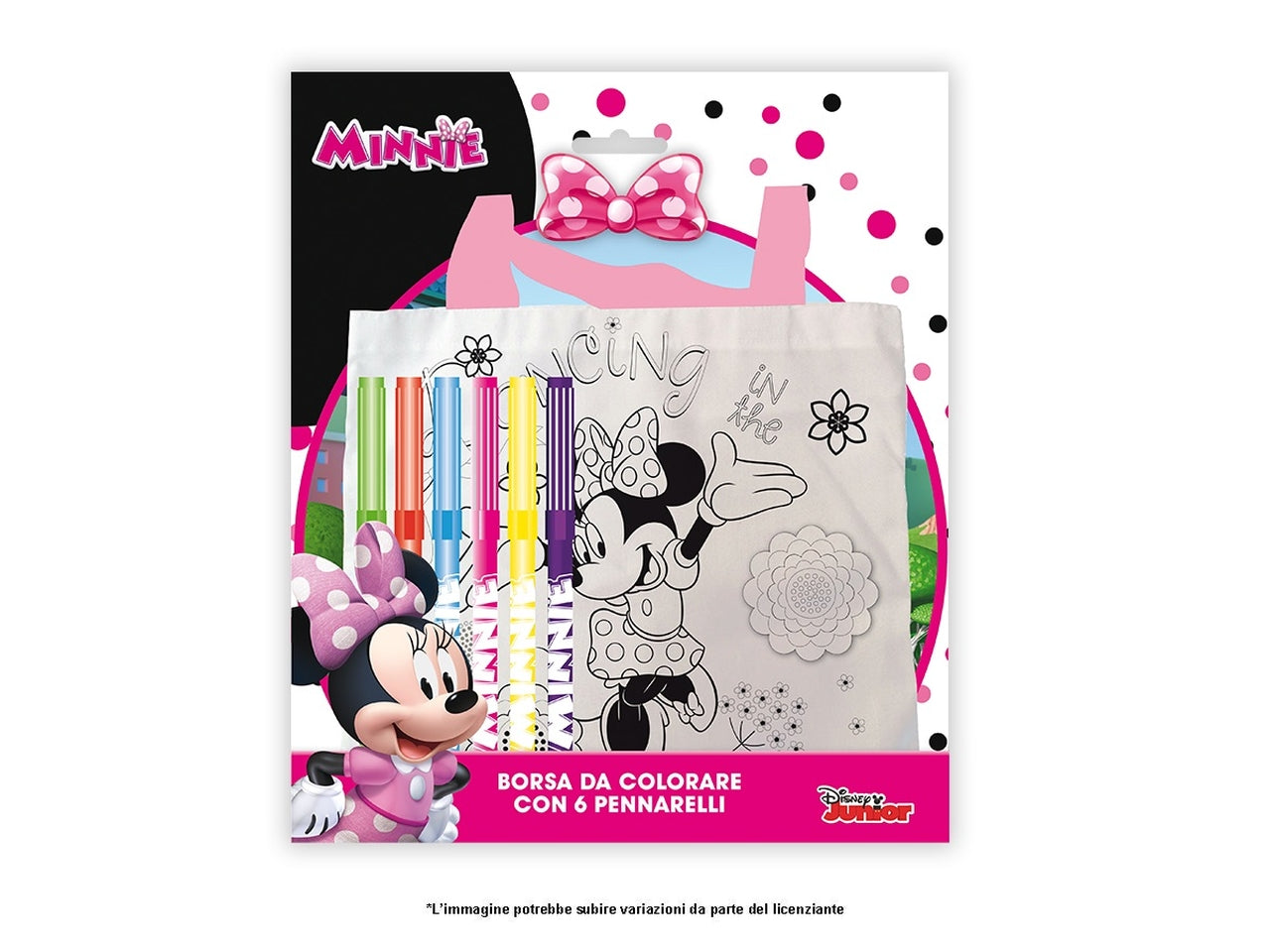 Minnie Borsetta da colorare con 6 pennarelli