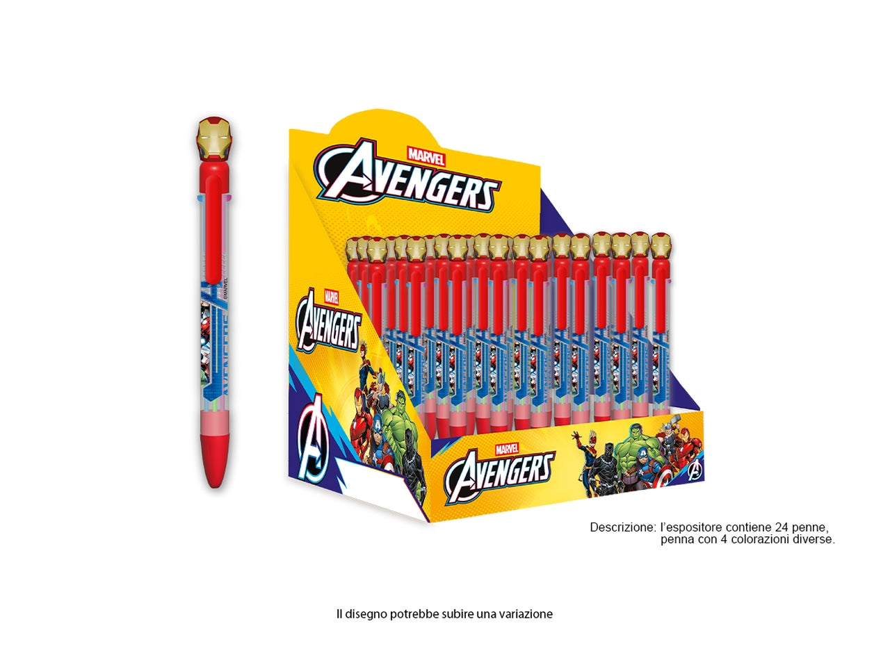 Avengers Penna 4 colori con topper in gomma