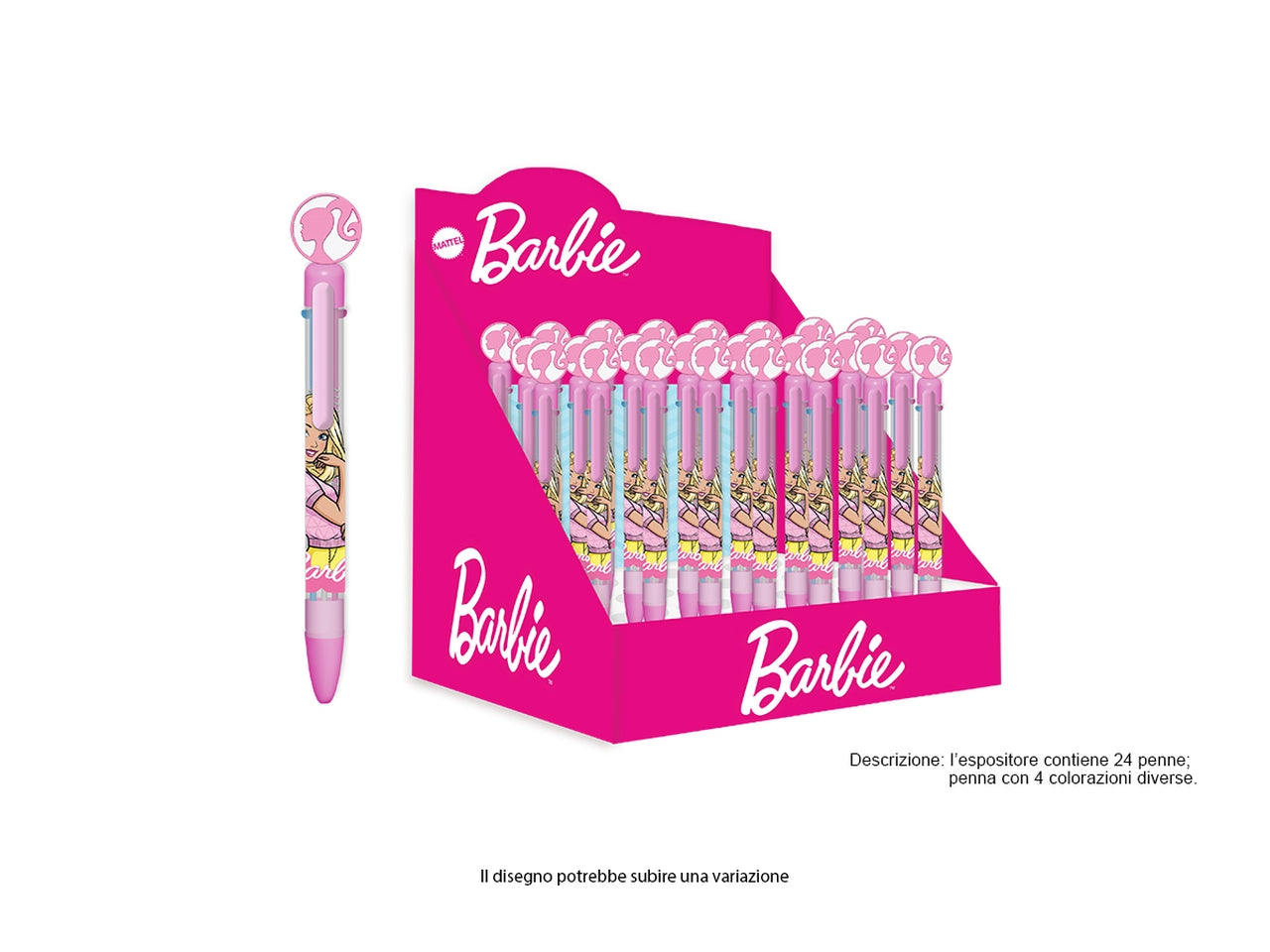 Barbie Penna 4 colori con topper in gomma