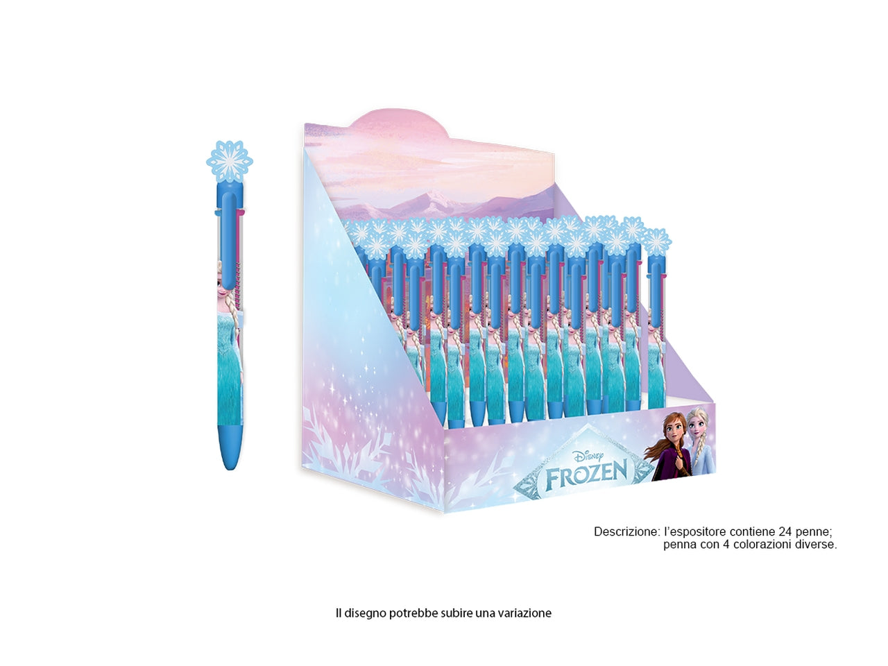 Frozen Penna 4 colori con topper in gomma