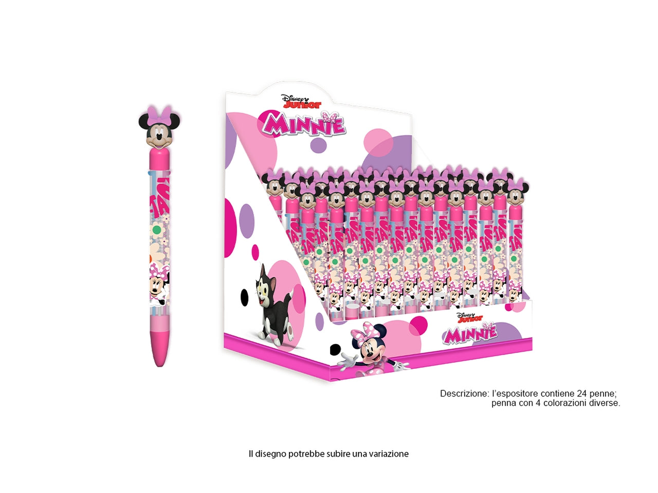 Minnie Penna 4 colori con topper in gomma