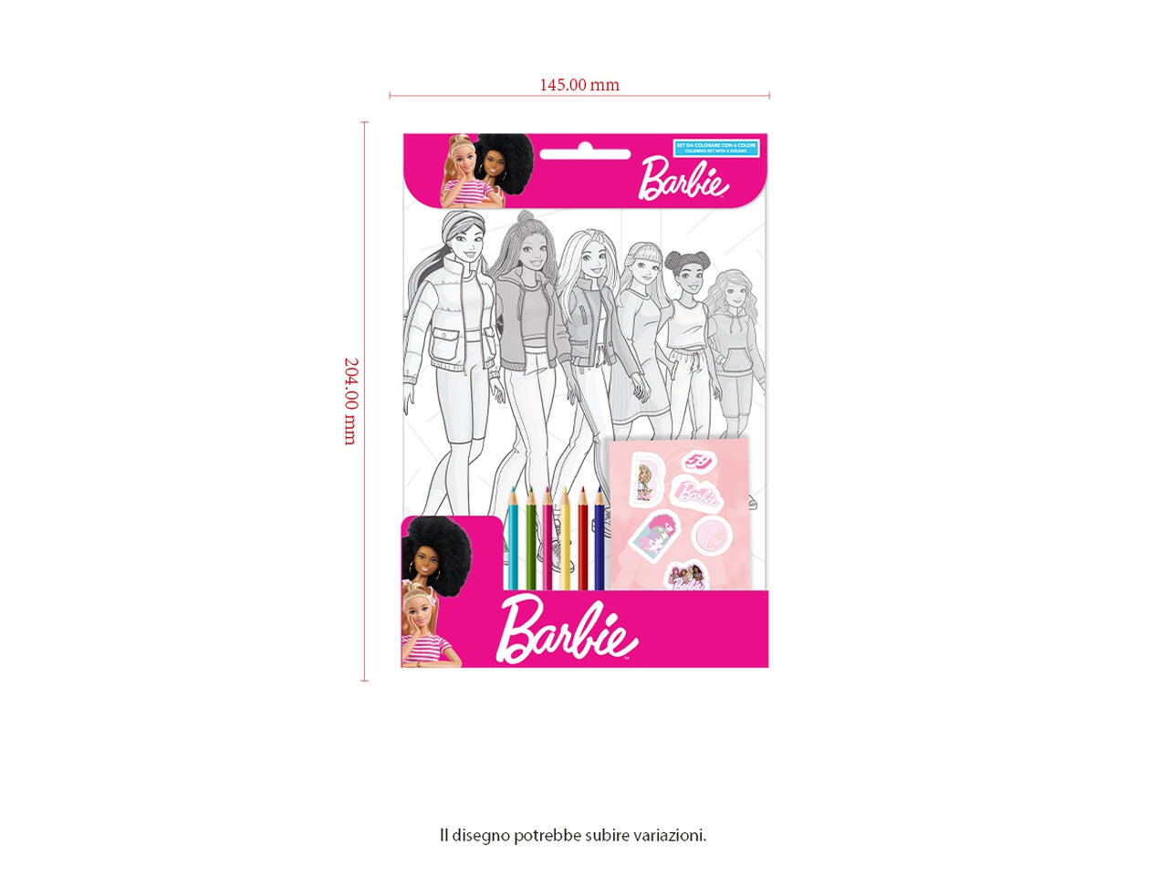 Barbie Set da colorare 23x14cm con 6 colori