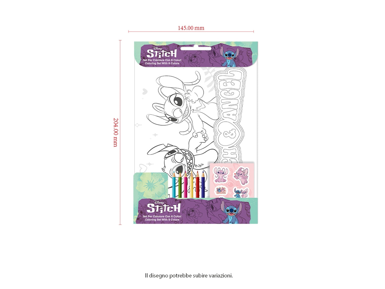 Stitch Set da colorare 23x14cm con 6 colori