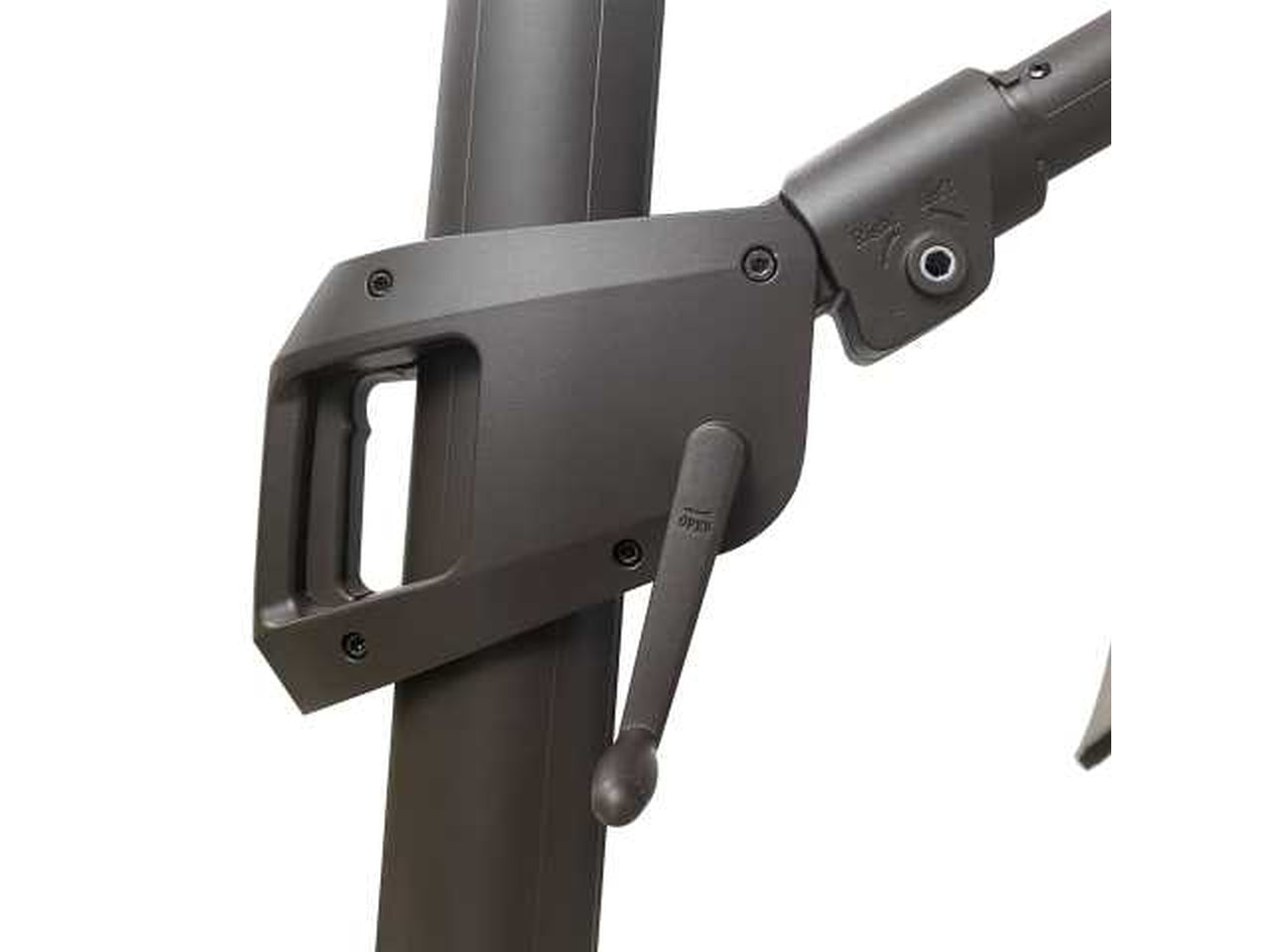 Ombrellone Noah in alluminio con palo laterale 3x3x2.42mt , con base e cover