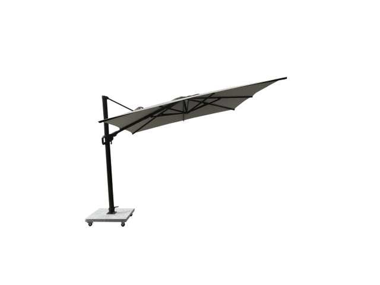 Ombrellone Noah in alluminio con palo laterale 3x3x2.42mt , con base e cover