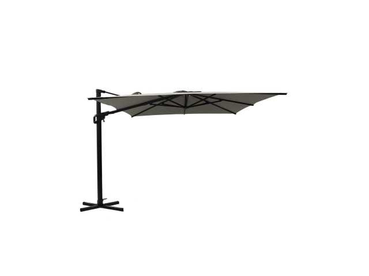 Ombrellone Noah in alluminio con palo laterale 3x3x2.42mt , con base e cover