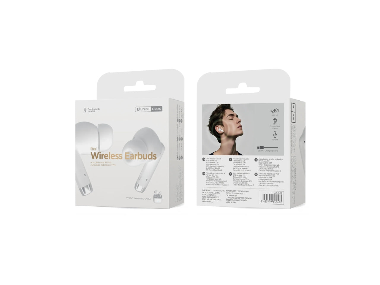 Auricolari Bluetooth TWS In-Ear Bianco