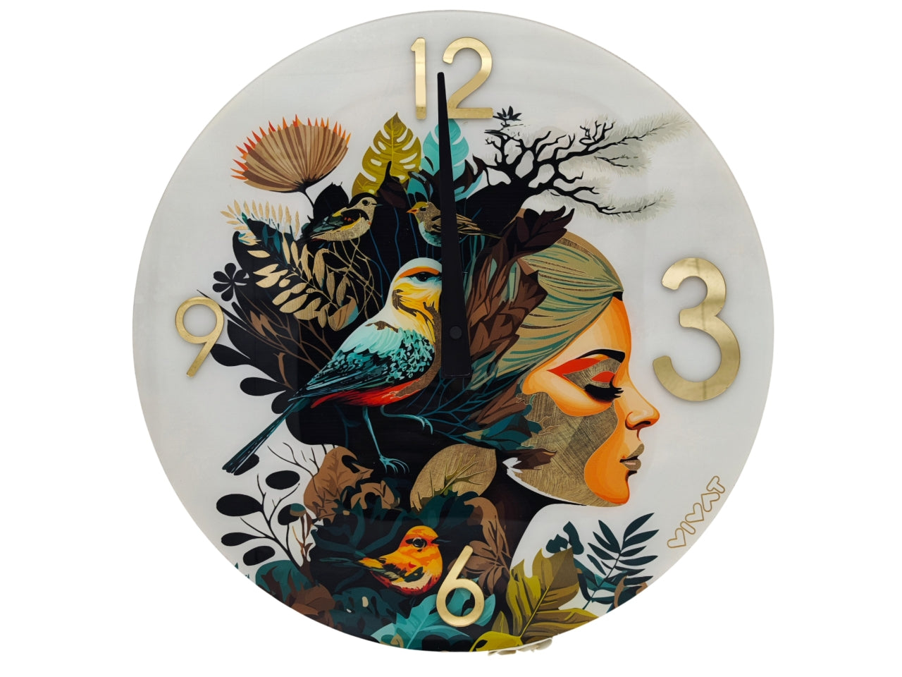 Bird girl white orologio tondo d.40cm