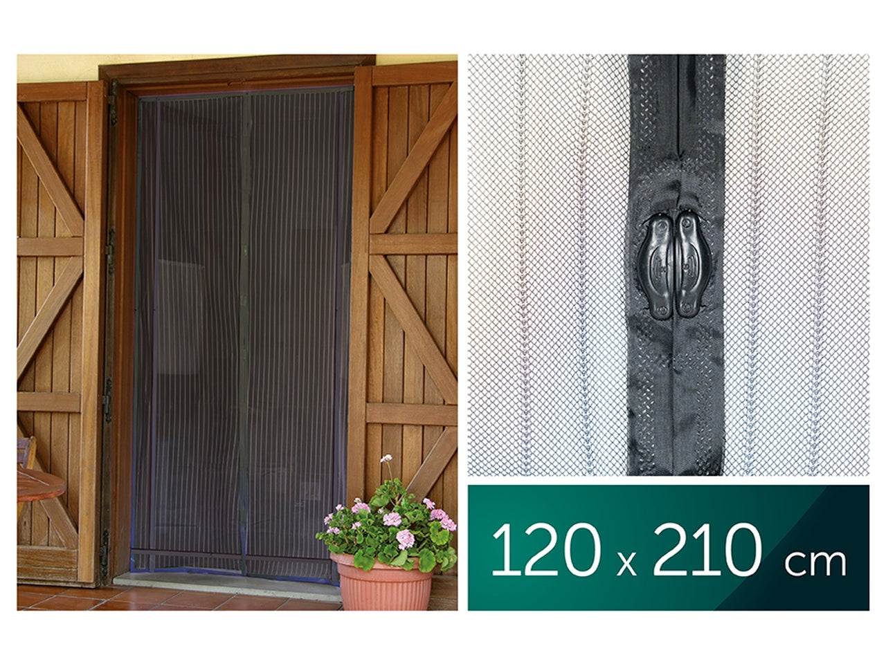 Zanzariera magnetica 120x210cm m.02 nero rigata
