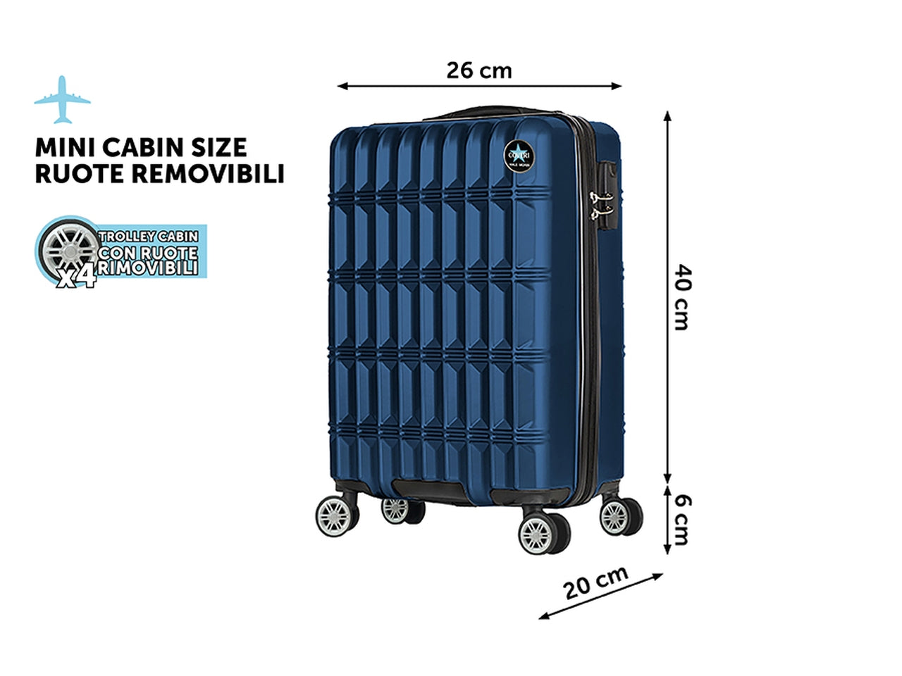Cabin troll h.46cm norvegia ruote removibili blu coveri