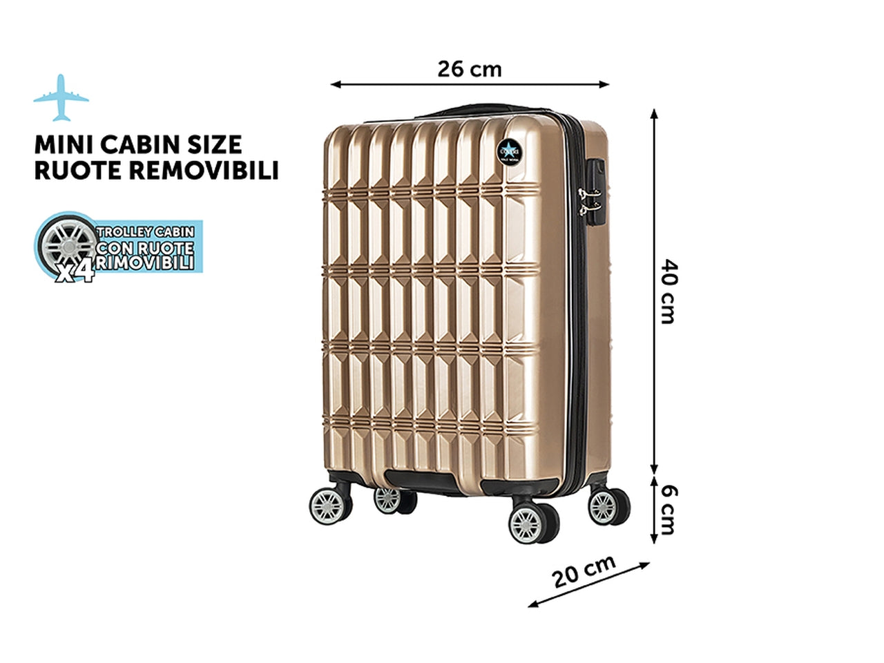 Cabin troll h.46cm norvegia ruote removibili oro coveri