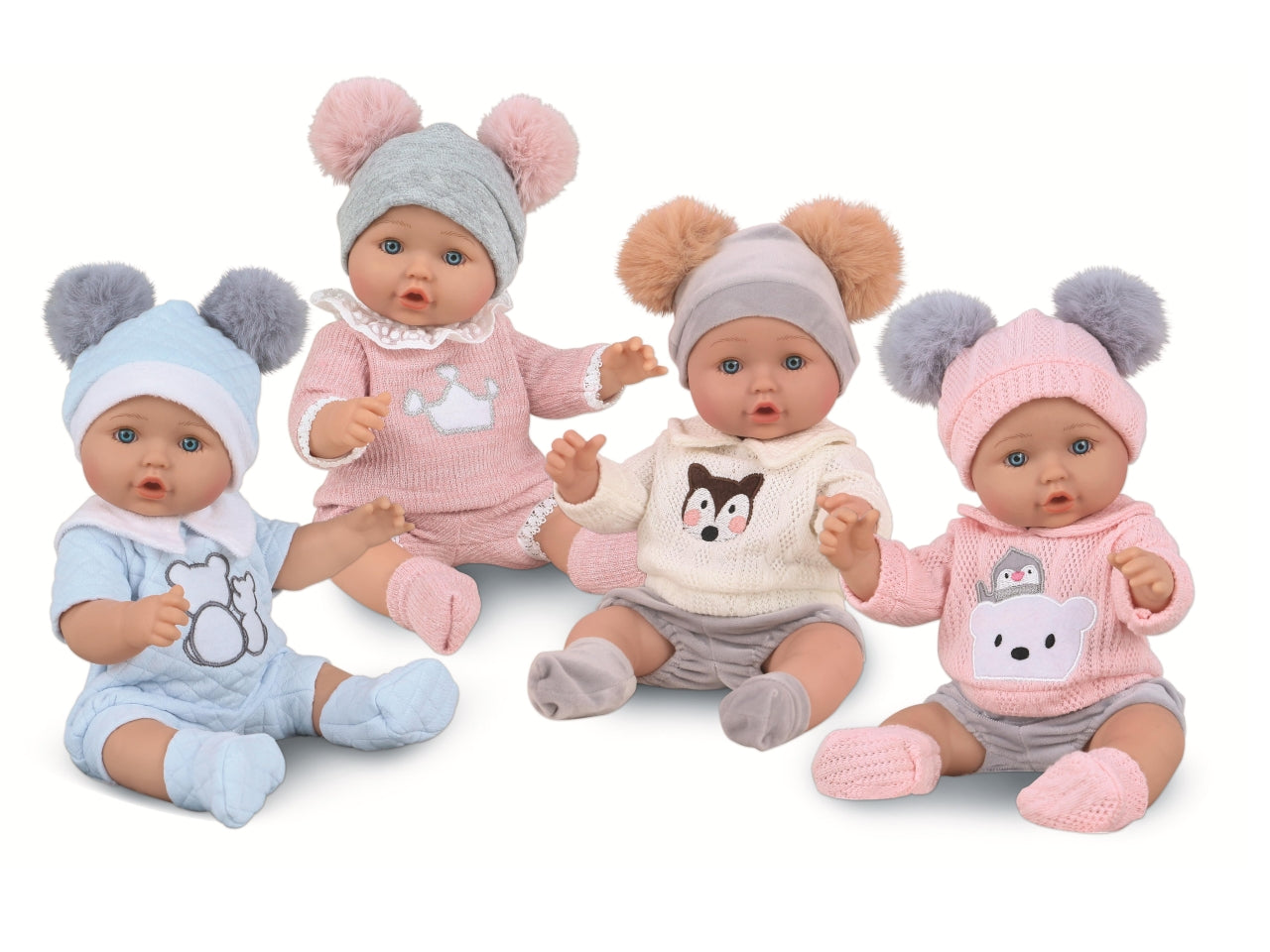 Bambola bebe verissimo ponpon 30cm 4ass