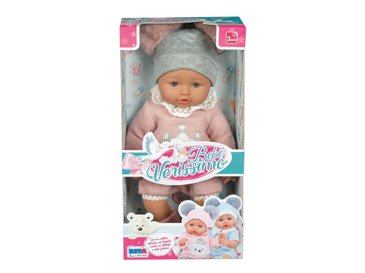 Bambola bebe verissimo ponpon 30cm 4ass