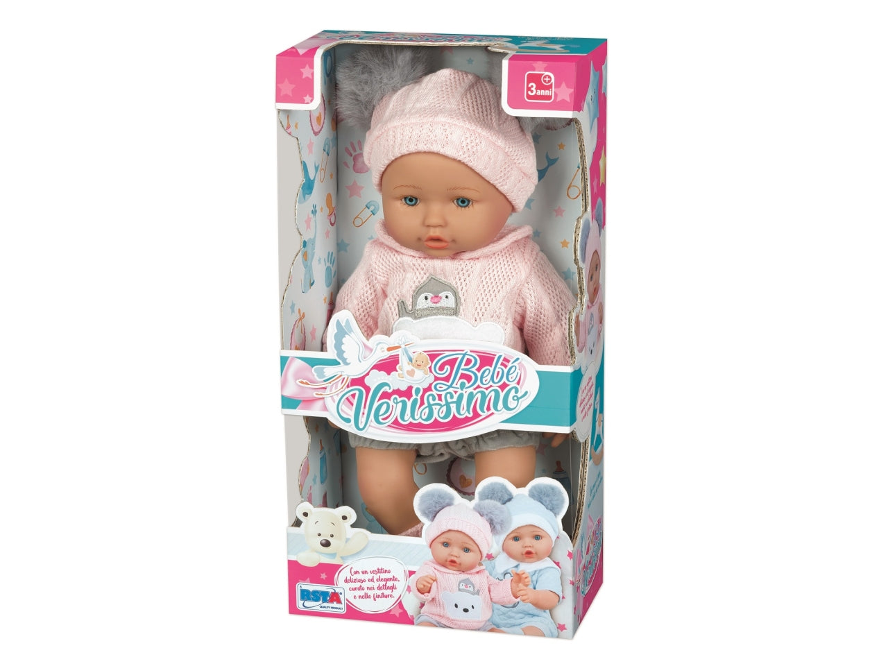 Bambola bebe verissimo ponpon 30cm 4ass