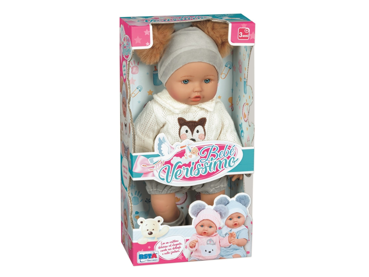 Bambola bebe verissimo ponpon 30cm 4ass