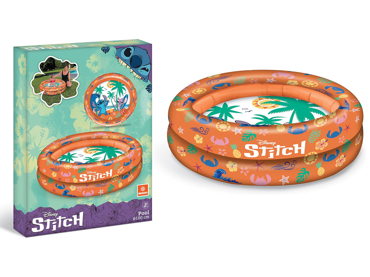 Stitch piscina con 2 anelli d.100cm