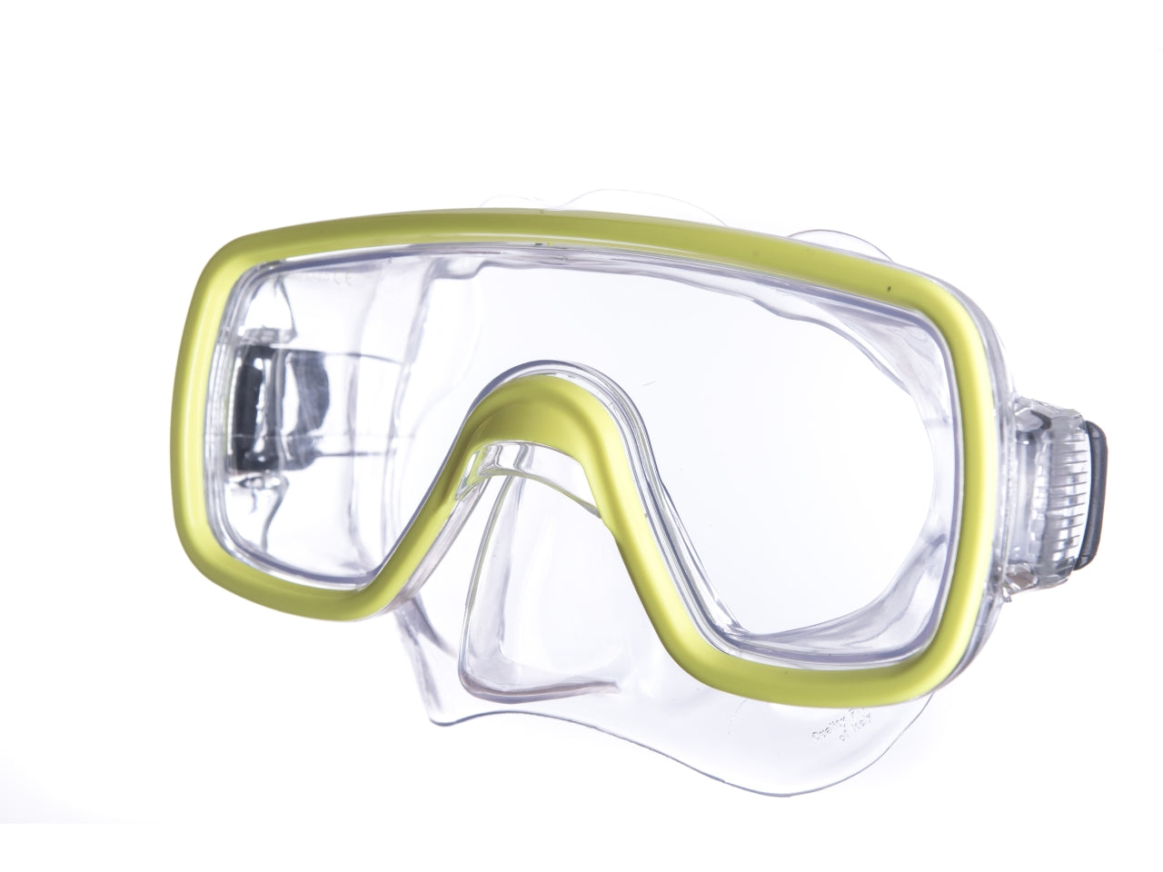 Maschera sub Domino Md, misura medium trasparente/giallo con astuccio