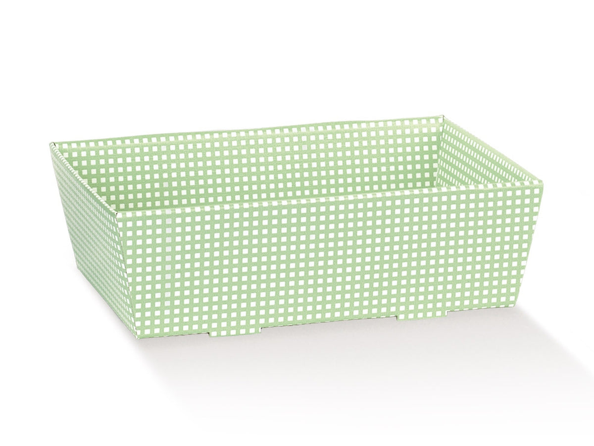 Quadretti verdino vassoio conico 29x21x9cm