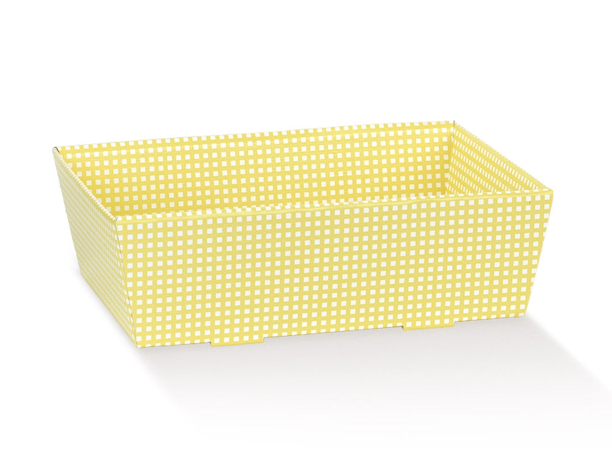 Quadretti giallo vassoio conico 29x21x9cm