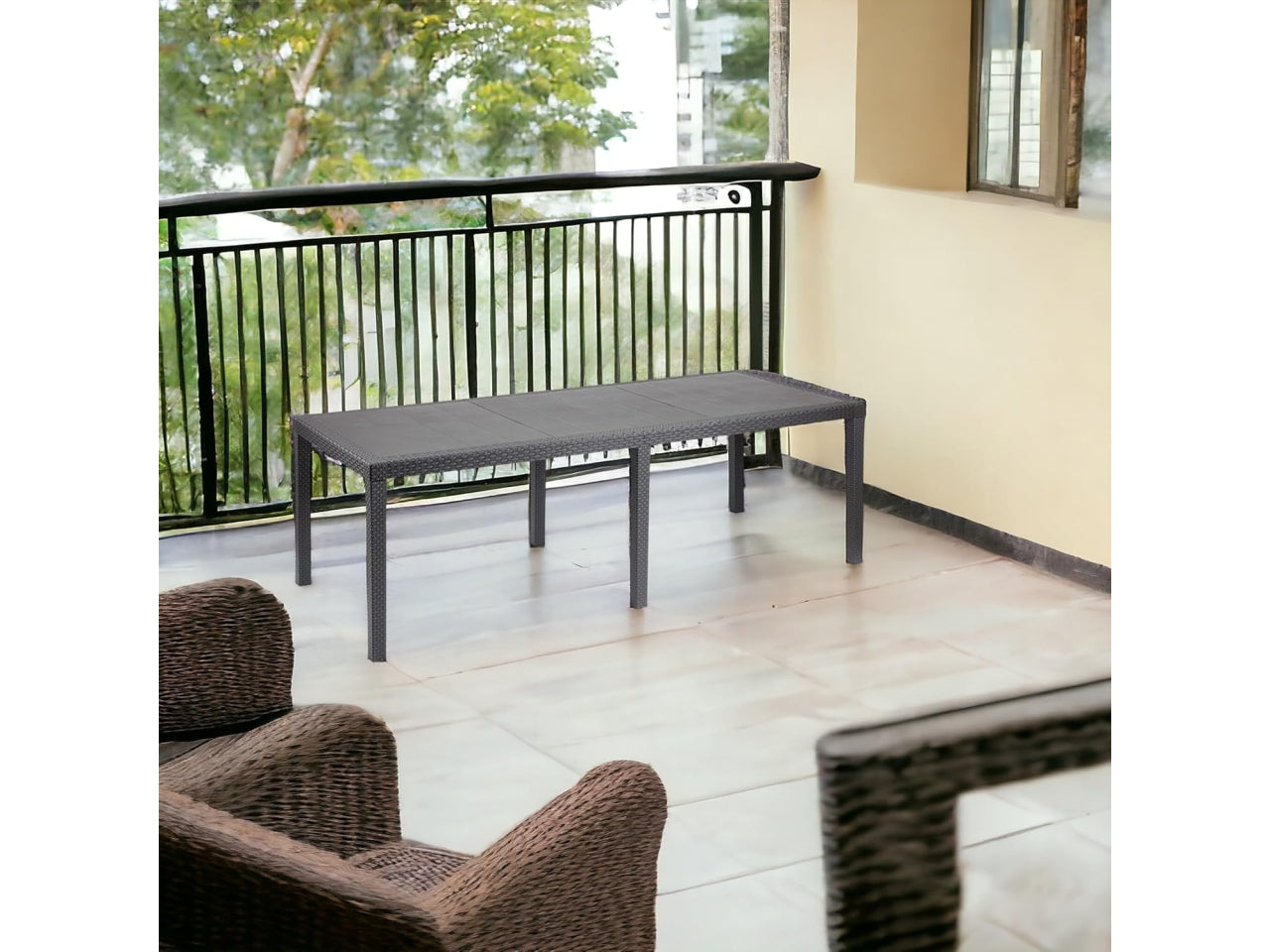 Tavolo plp rettangolare queen antracite 220x90x72cm
