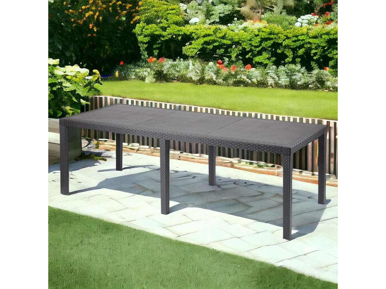 Tavolo plp rettangolare queen antracite 220x90x72cm