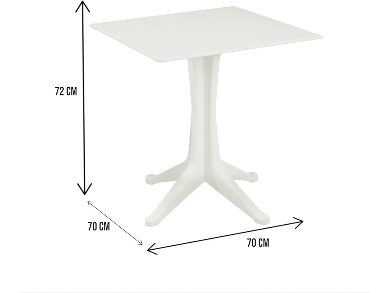 Tavolo plp quadrato ponente bianco 70x70x72cm