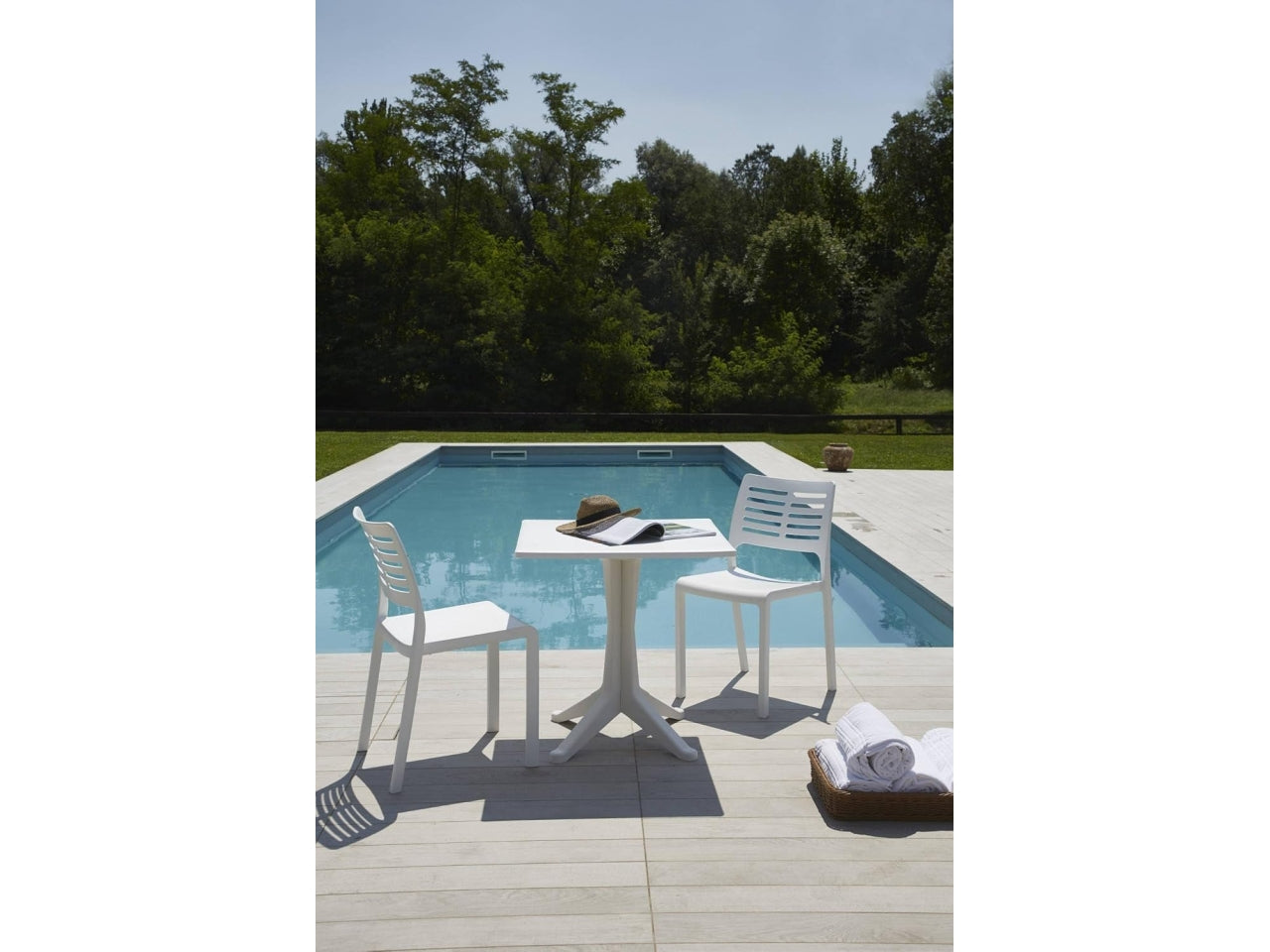 Tavolo plp quadrato ponente bianco 70x70x72cm