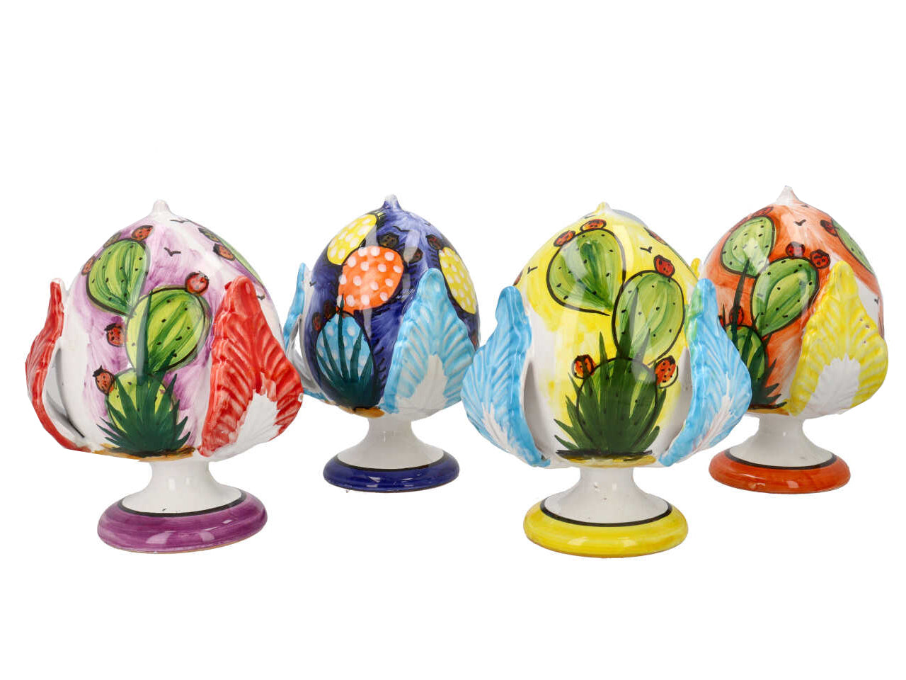 Pumo dipinto 20cm artigianale decorazioni assortite