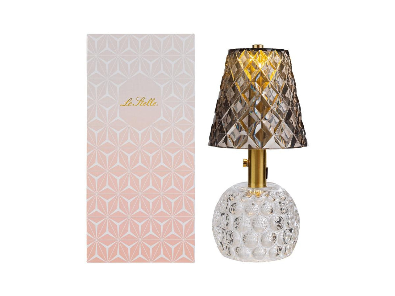 Lampada fume' Eclisse touch led/usb d.13xh.27cm