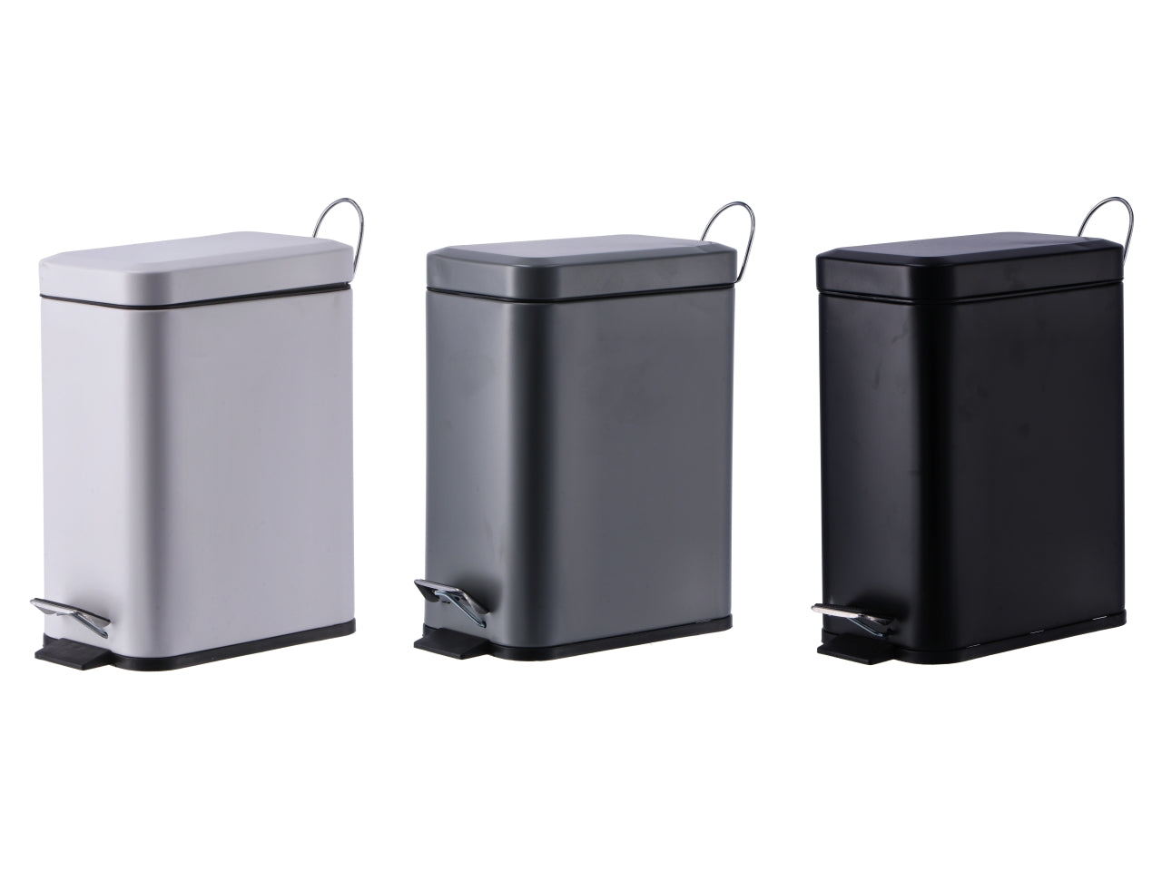 Pattumiera con pedale in ferro 5L 30x14xh30cm, 3 colori assortiti