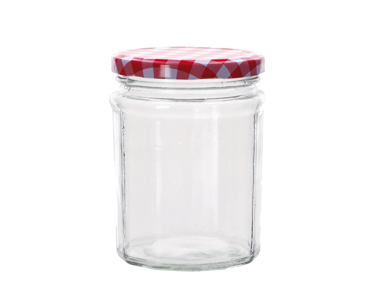 Vasetto in vetro 380ml 9xh12cm con coperchio