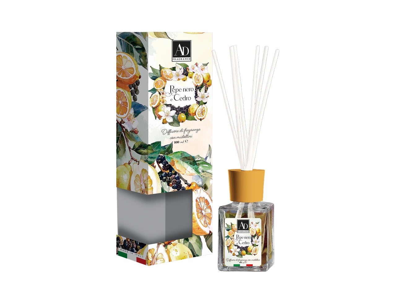 Diffusore con bastoncini da 100ml pepe e cedro