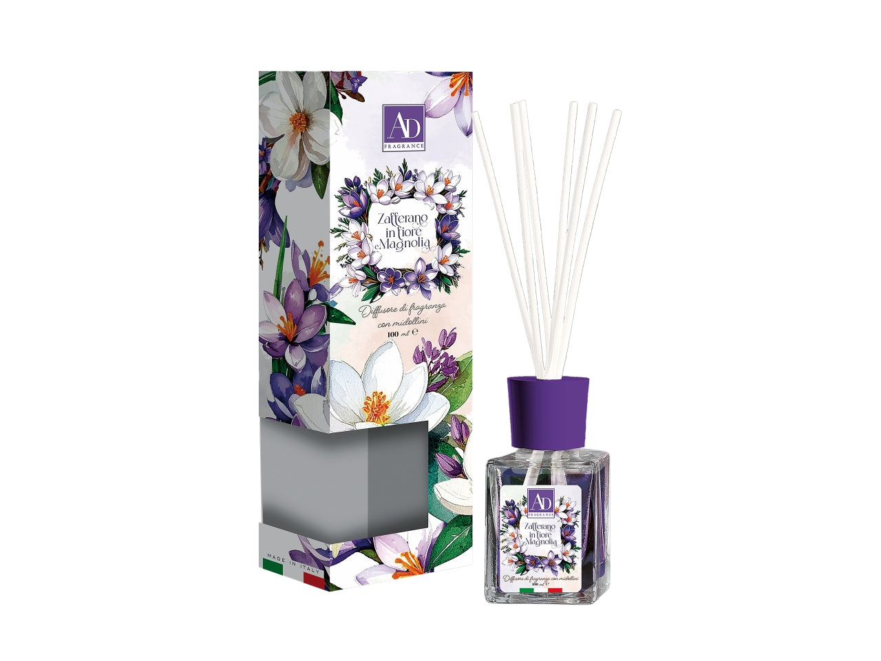 Diffusore con bastoncini da 100ml zafferano e magnolia